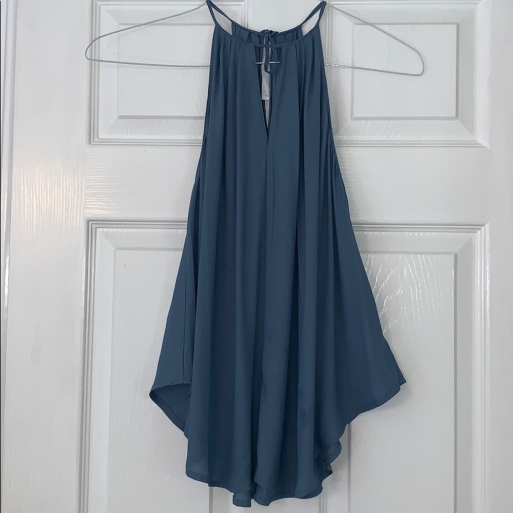 Lush Light Blue Flowy Tank Top